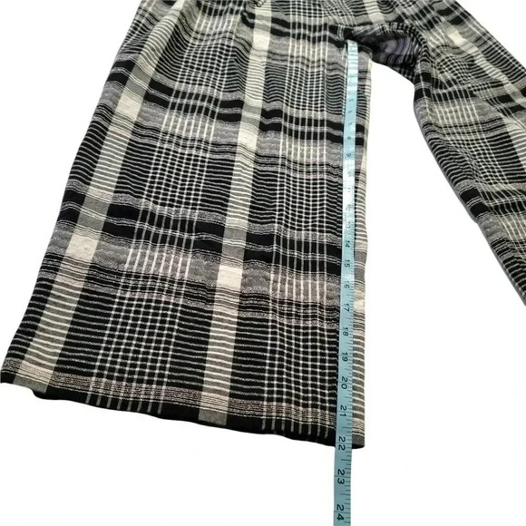 Anthroplologie Ett:Twa size 4 Plaid Black/White wide leg Casual cropped Pants - Picture 7 of 11
